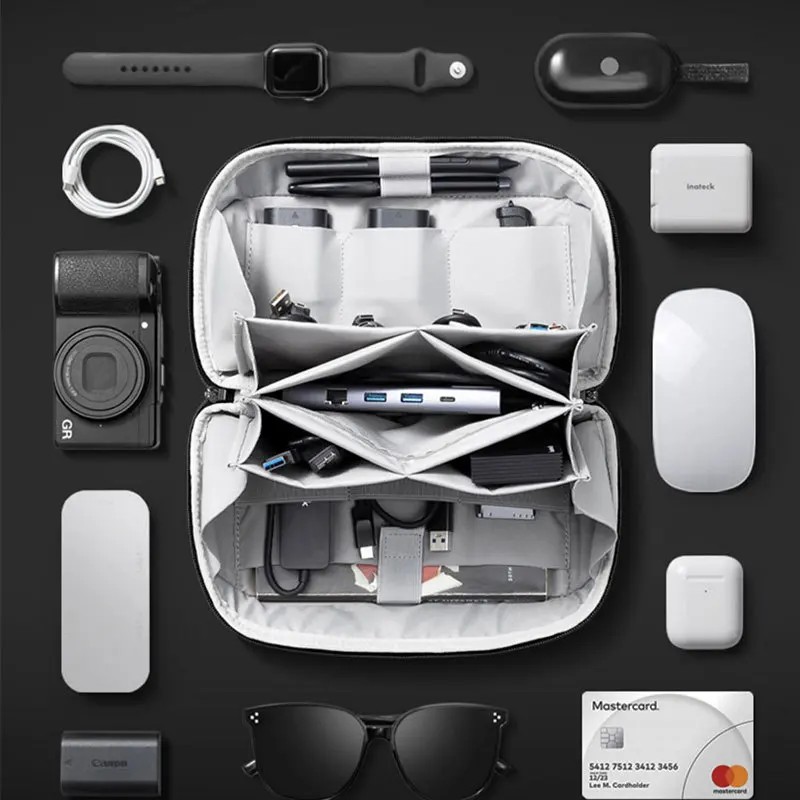 Travel Bags - Multifunktionale digitale Zubehörtasche, verbesserte wasserdichte Nylon-Reisekabeltasche,