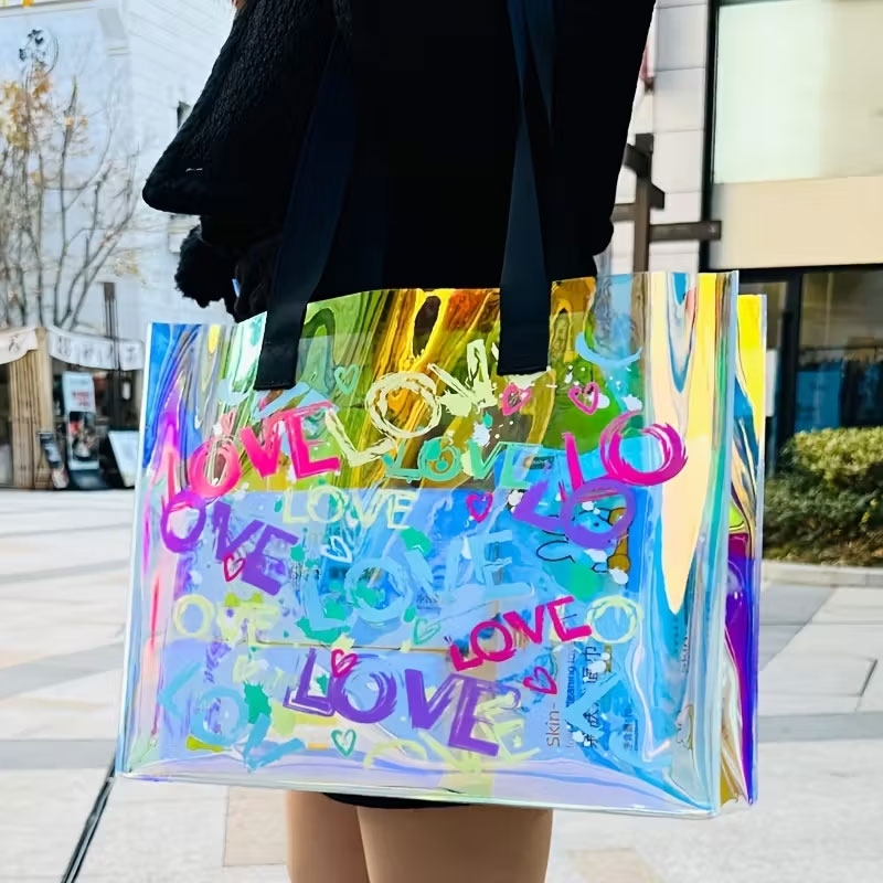 Handbags - Modische Laserbedruckte Handtasche aus PVC-Jelly-Material, perfekt