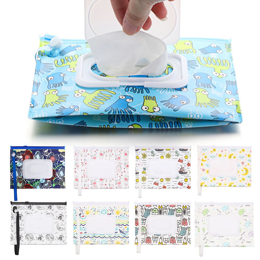 Cosmetic Bags - Tragbare Flip-Cover-Tragetasche Kosmetiktasche Feuchttücherbeutel Taschentuchbox Kinderwagenzubehör