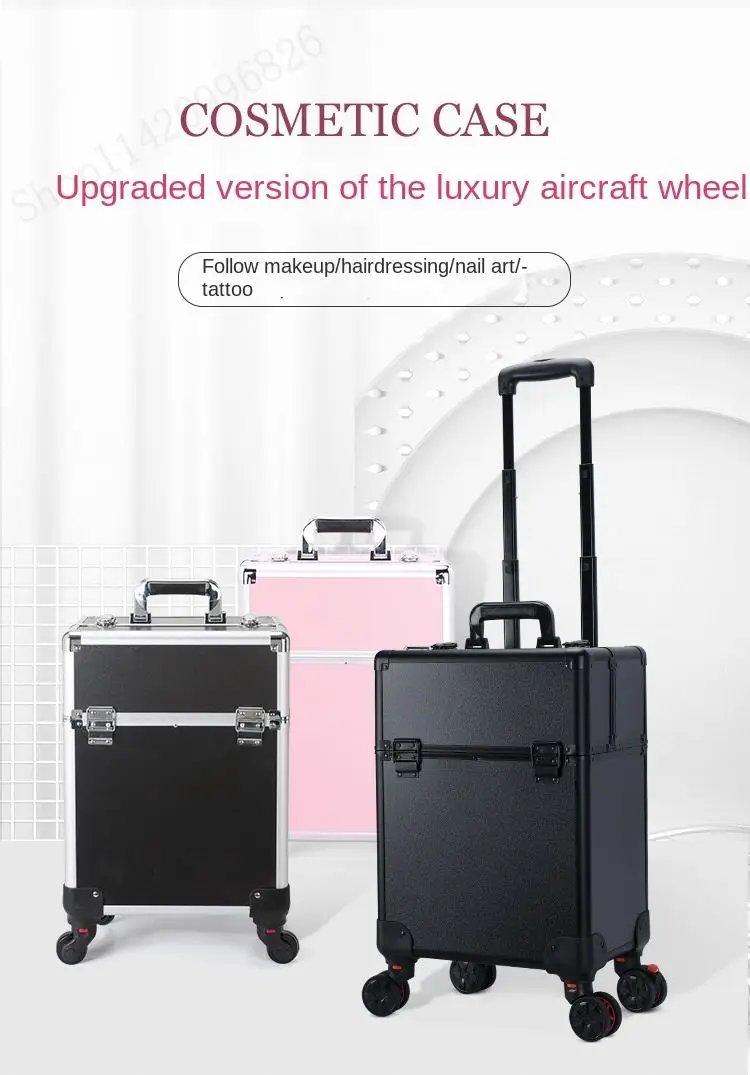 Backpacks - Großer professioneller Make-up-Koffer mit Rollen, Aufbewahrungskoffer