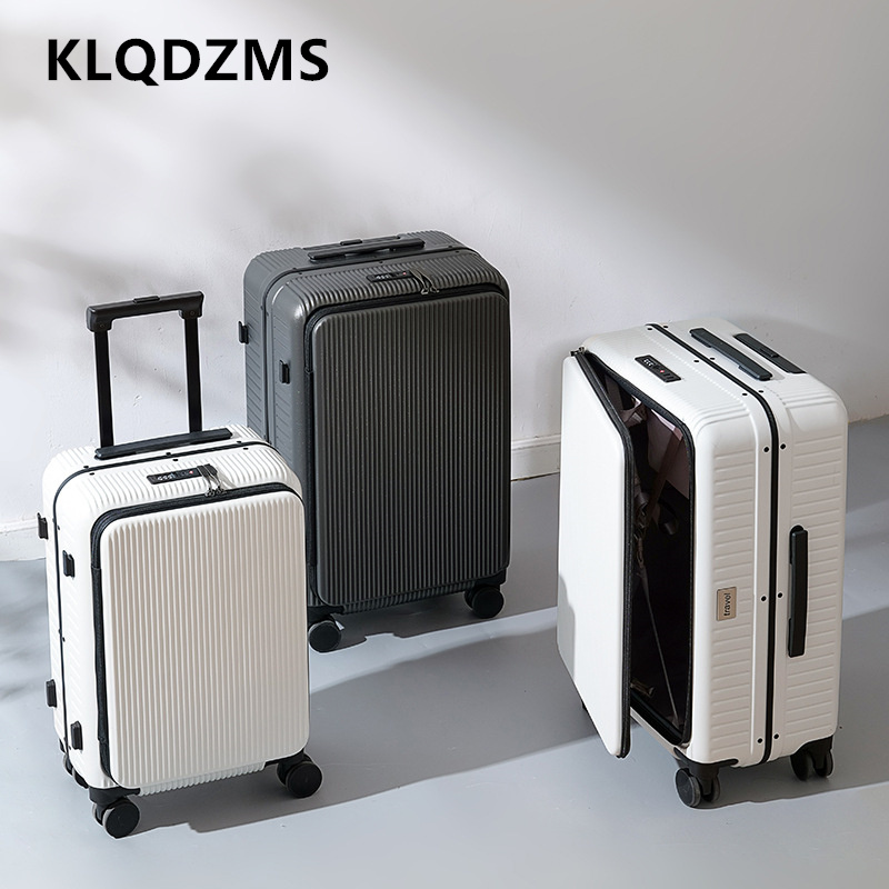 Front Opening Laptop Luggage 24 Inch - KLQDZMS 20/24 Zoll Rollkoffer mit Frontöffnung,