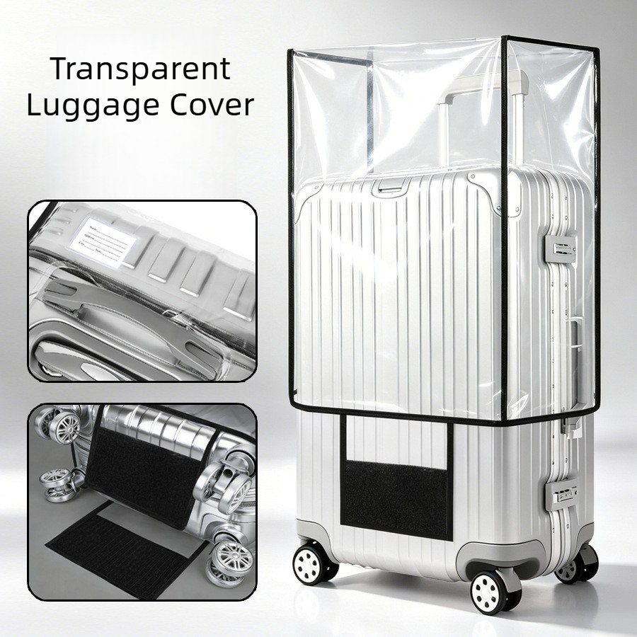 Luggage Protective Cover Transparent - Transparente PVC-Kofferabdeckung für Reisegepäck, wasserdicht, verschleißfest,