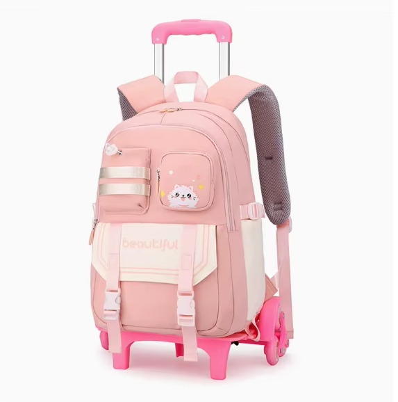 Foldable Rolling Luggage Bag - Schulrucksack mit Rollen für Kinder, Reisetaschen