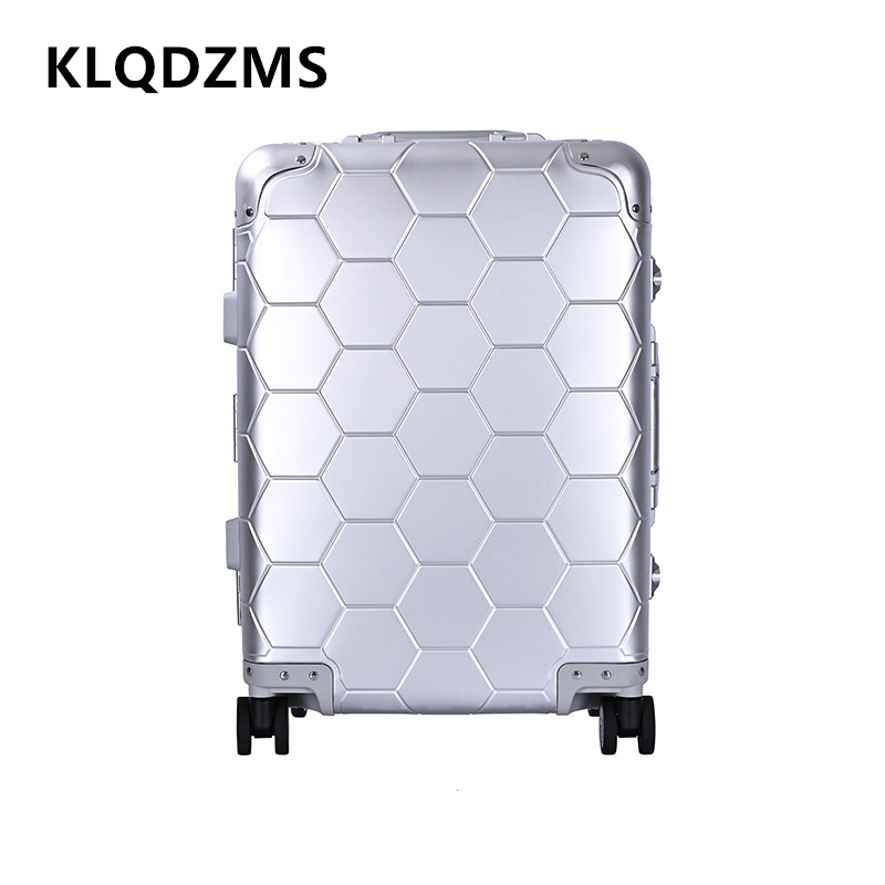Spinner Wheel Rolling Suitcase 20 Inch - KLQDZMS Kabinenkoffer, komplett aus Aluminium, Magnesiumlegierung,