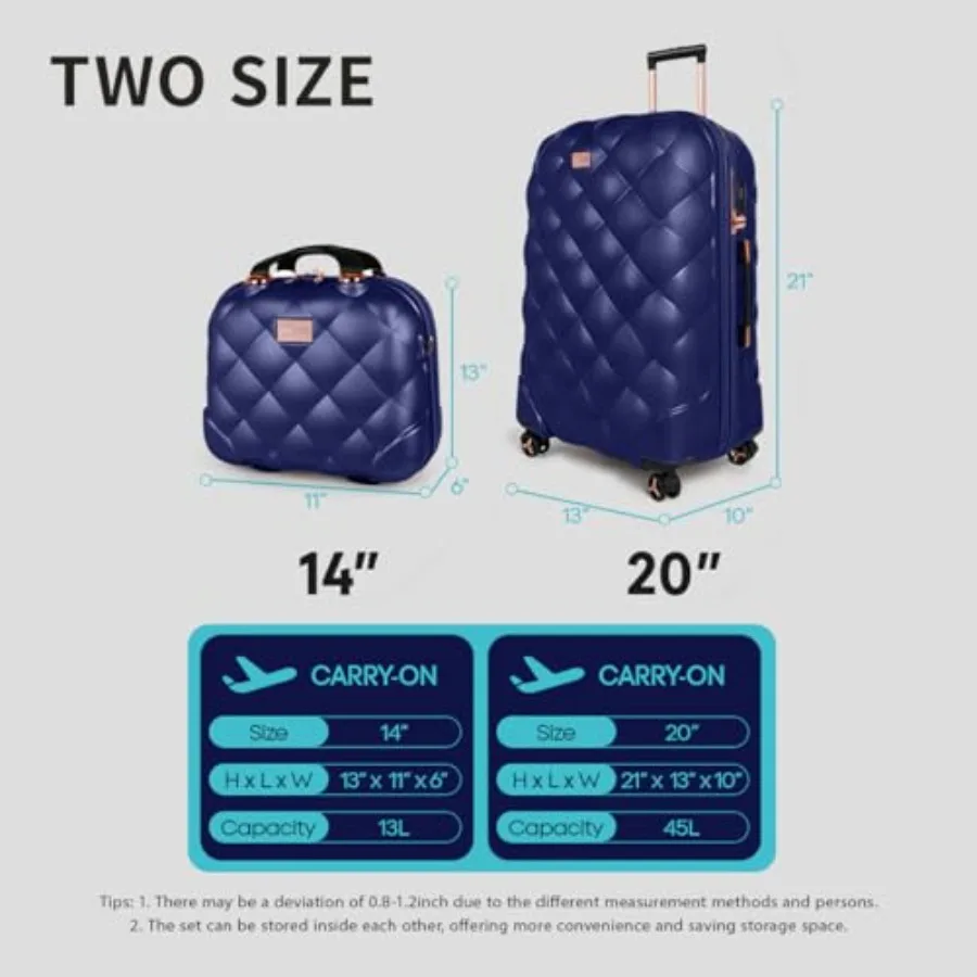 2-teiliges Set, 14/20 Zoll, Ha – Expandable Hard Shell Luggage Set Bewertung und Preis