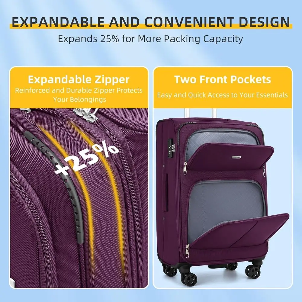 5-teiliges Erweiterbares Koffe – Expandable Hard Shell Luggage Set Bewertung und Preis