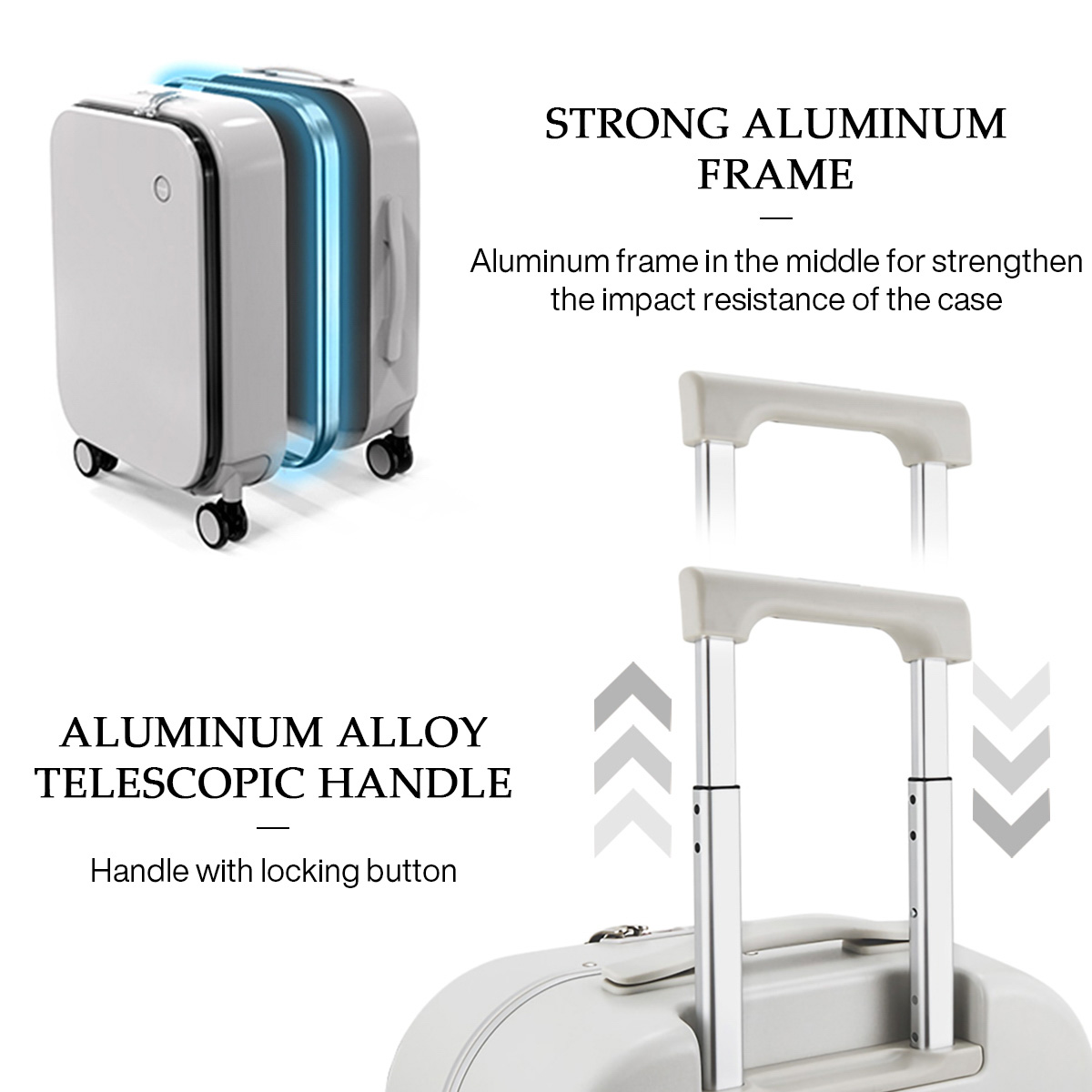 Mixi Patent Design Koffer mit  – Aluminum Frame Carry On Luggage Bewertung und Preis
