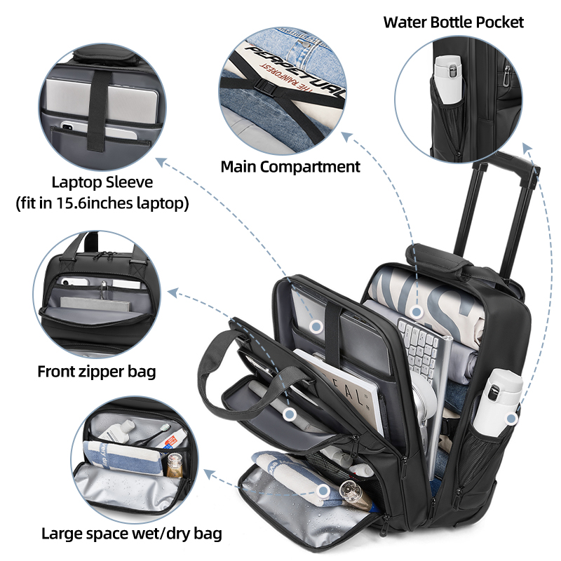 Reise-Trolley-Business-Rucksäc – Foldable Rolling Luggage Bag Bewertung und Preis